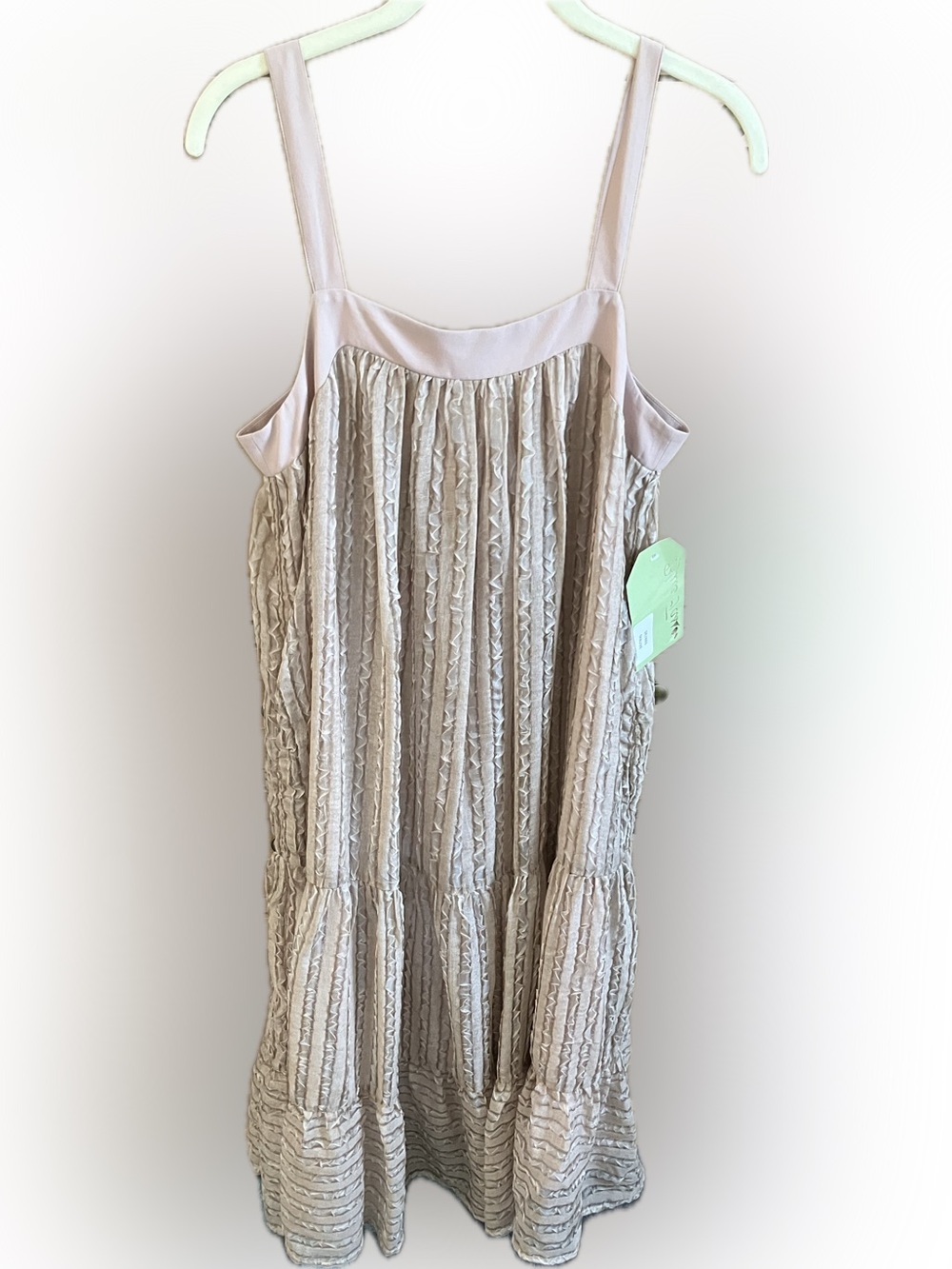 Women's Sleeveless Midi Dress in Soft Mauve - Textured Ruffle Detail
